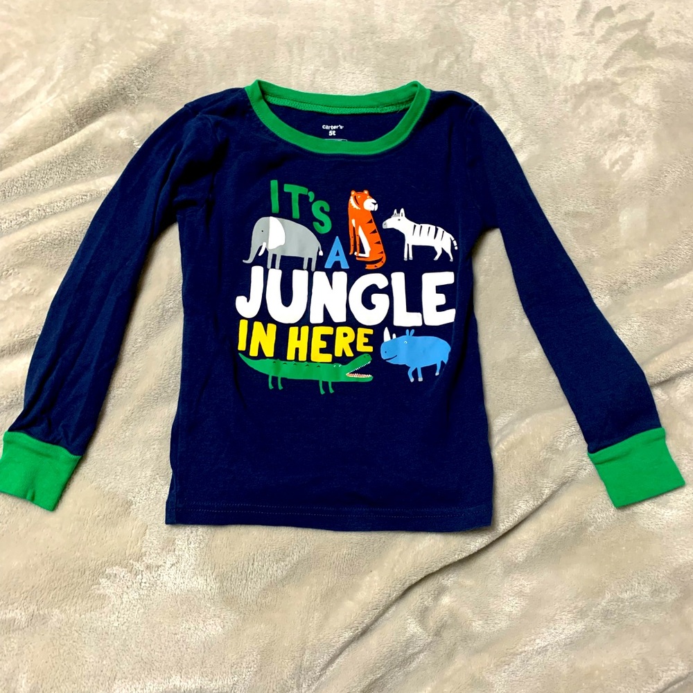 Carter’s pajama top It’s a Jungle in Here animal theme Long-sleeve